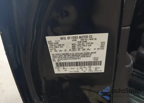 2012 Ford Escape Xlt from USA, damaged, VIN 1FMCU9D73CKB26161